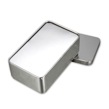 rectangular metal can for tea